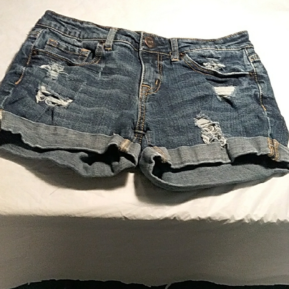 Aeropostale Blue Jean Shorts Distressed Cut-Off